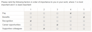 ranking question example