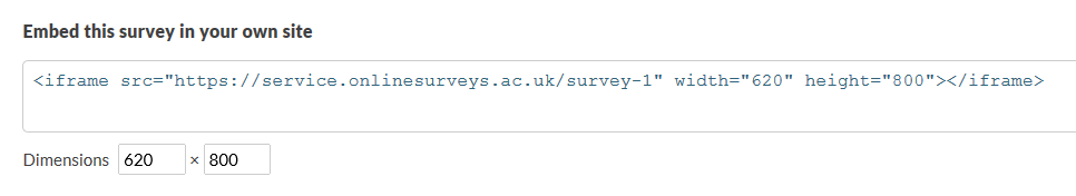 Embed survey code